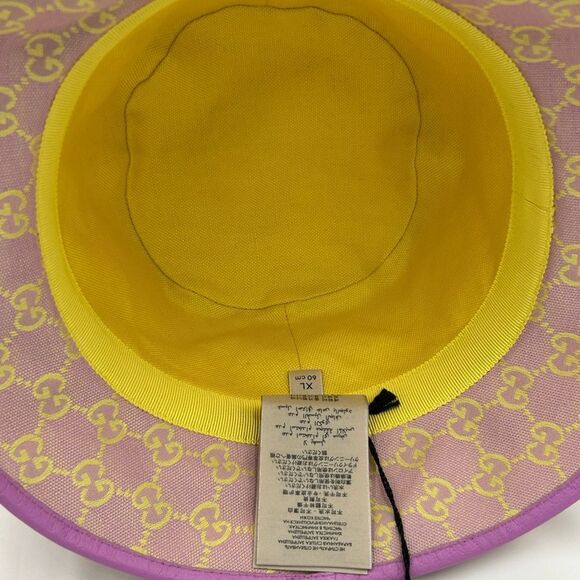 Women's Gucci GG canvas/leather bucket, hat, size XL made in Italy - Picture 8 of 12